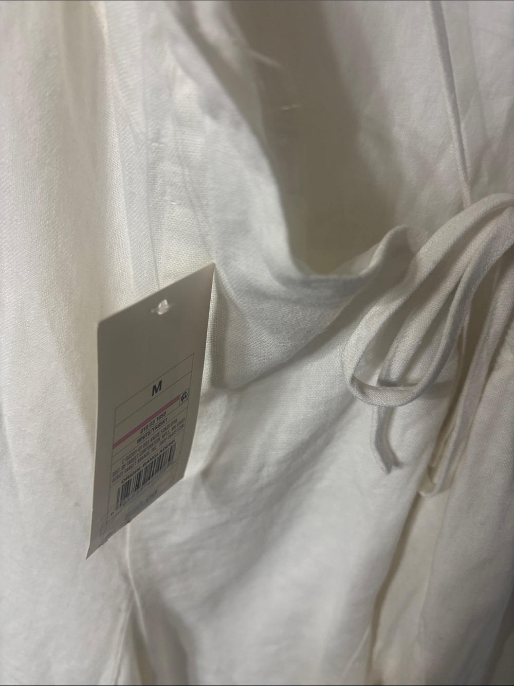 NEW A New Day Beach Bungalow White Linen Cotton Strap Mini Dress Size Medium - Picture 4 of 8